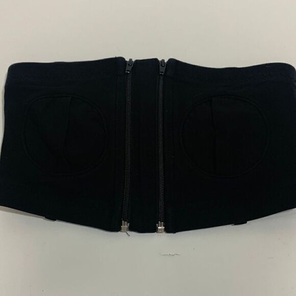 Women's Black Two Zipper Front Nursing Pumping Bra  Size OSFM - Picture 1 of 3